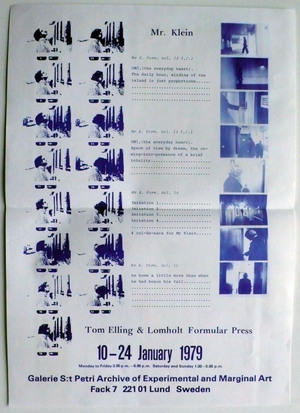S 1979 01 00 lomholt elling poster mr klein st petri exhibition 001